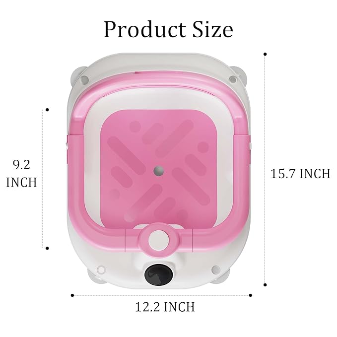 Baby Bath Seat for Infants 6 Months & Up - Adjustable Sitting up Bathtub Chair with Surround Design & Temperature Sensor, Non-Slip 4-Suction Base for Infant Bath Safety (Pink)