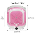 Baby Bath Seat for Infants 6 Months & Up - Adjustable Sitting up Bathtub Chair with Surround Design & Temperature Sensor, Non-Slip 4-Suction Base for Infant Bath Safety (Pink)