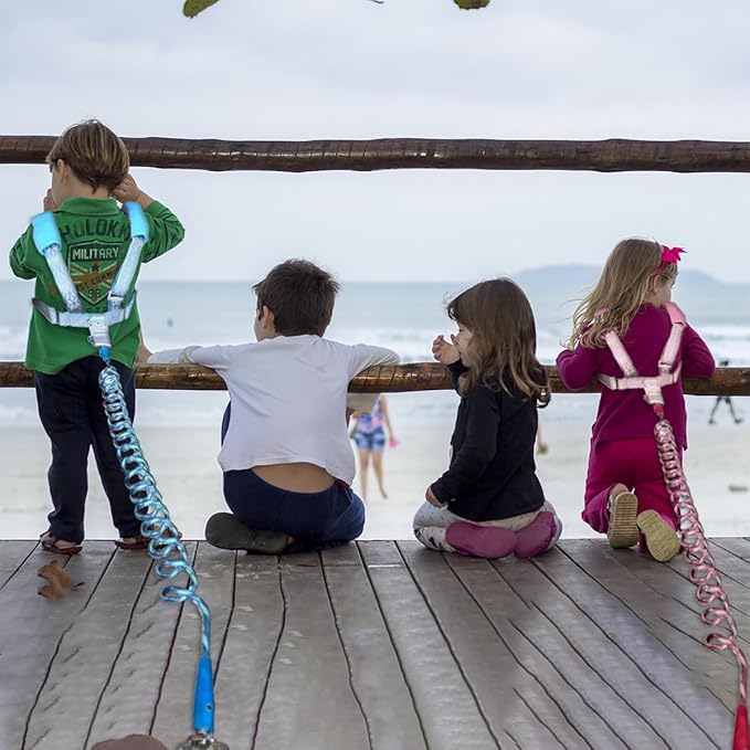 Reflective Toddler Harness with Anti Lost Wrist Link- 3 in 1 Kids Safety Leashes with Key Lock Design for Boys/Girls, Walking Wristband Rope Protection Tether Belt, Bule