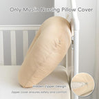 FUNUPUP Muslin Nursing Pillow Cover Compatible with Boppy Nursing Pillow, Soft Baby Nursing Covers for Breastfeeding Pillows for Baby Boys Girls, Beige