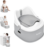 3 in 1 Potty Training Toilet, Toddler Potty Training Seat, Baby Potty Trainning Step Stool, Potty Trainer for Boys and Girls, Gray