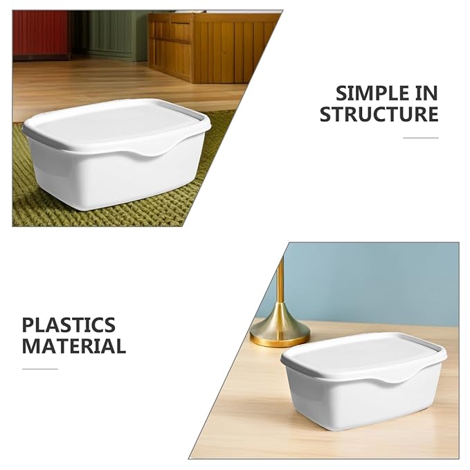 Totority 2pcs Wet Tissue Dispenser Box with Lid, Baby Wipe Holder, Plastic Tissue Storage Container for Home, Office, Bathroom, White