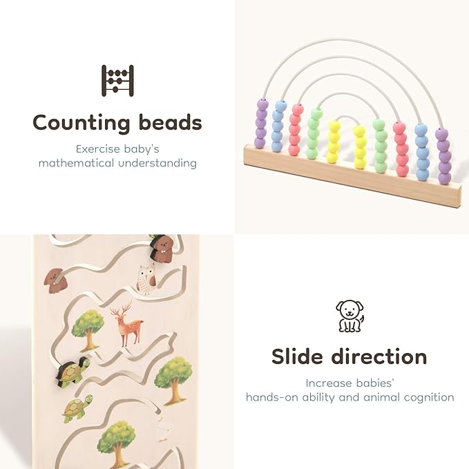 Foldable Wooden Baby Playpen Activity Center,Adjustable Size & Shape Portable Play Yard, Baby Fence Play Area with Gate for Indoor Use for Babies and Toddlers(56x56x24inches)