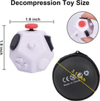 Mini Fidget Toys,12 Sides Finger Cube,Sensory Toys Relief Stress,Autism and Anxiety Depression Anti for Kids Adults Improve Focus (White)
