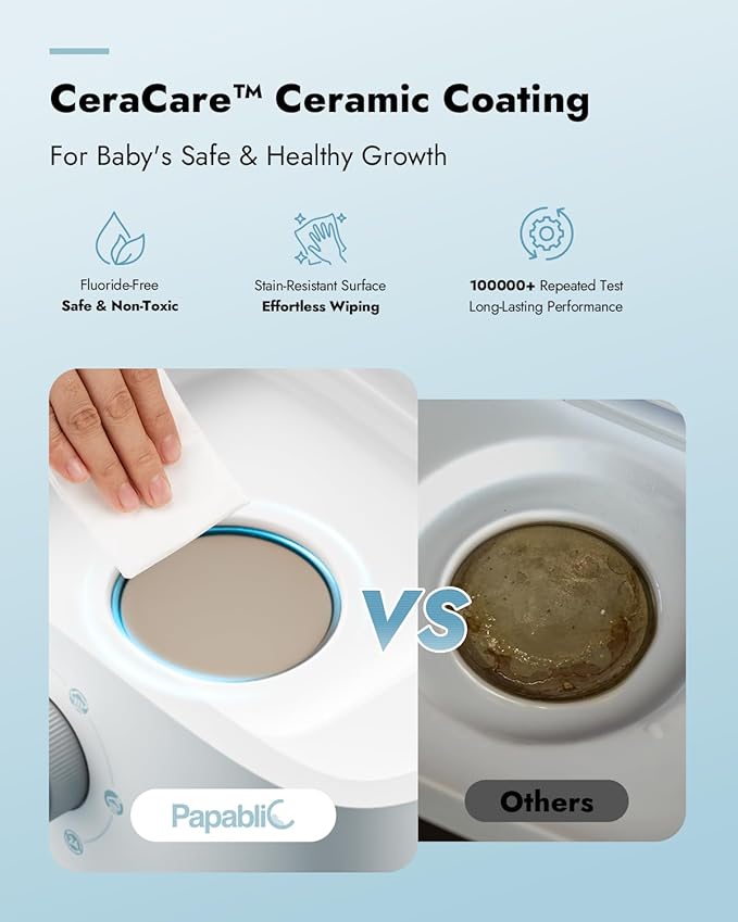 Papablic Baby Bottle Sterilizer and Dryer Pro, Esterilizador De Biberones, Electric Steam Sterilizer for Baby Bottles, Pacifiers, and Pump Parts, Large Capacity 10 Bottles