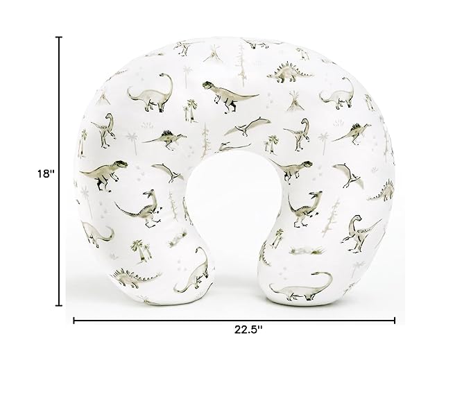 GRSSDER Nursing Pillow Cover Stretchy Minky Removable Nursing Covers for Breastfeeding Pillows, Ultra Soft Comfortable Slipcover for Boy and Girls, Stylish Pretty Dinosaur