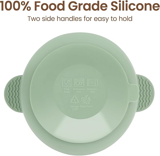 3 Pack Baby Bowls, Suction Bowls for Baby and Toddlers, BPA Free Food Grade Silicone Bowl Feeding Supplies, Dishwasher and Microwave Safe, Multicolor
