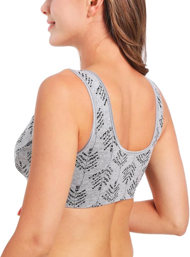 SUIEK 4 Pack Nursing Sleep Bra Maternity Bralette Cotton Breastfeeding Bras