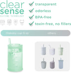 Olababy Clear View Silicone Training Cup with Straw Lid | Toddler Sippy Trainer 12mo+ | Unbreakable Water Drinking Cups for Kids 2yr+ | Baby Led Weaning & Feeding Supplies (Lemon, 9 oz)