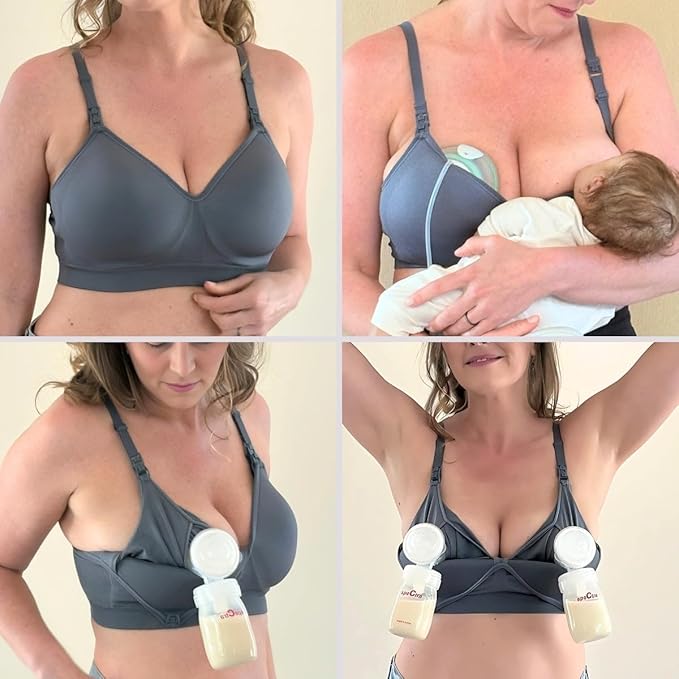 Supermom Hands Free Pumping and Nursing Bra - Hands Free Nursing Bra for Pumping - Breastfeeding Bras for Women