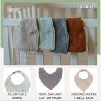 Parker Baby Muslin Bandana Drool Bibs | 100% Soft Muslin Cotton, Absorbent & Adjustable | Stylish Teething & Drooling Bibs