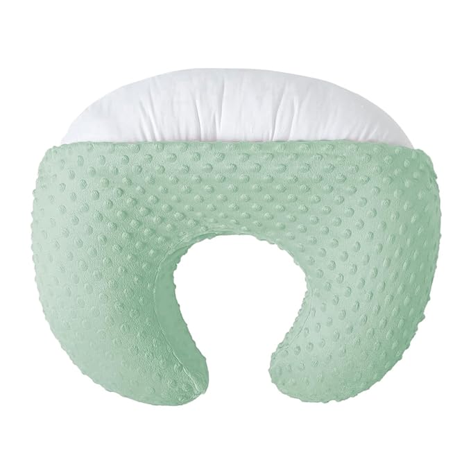 Nursing Pillow and Positioner for Breastfeeding, Ultra Soft Baby Breastfeeding Pillows for More Support for Mom and Baby, with Premium Removable Cover (Celadon)