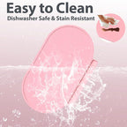 Kids Silicone Placemats, Baby Placemats with Food Catching for Kids Toddler Children Reusable Non-Slip Table Mats Baby Food Mats for Restaurant (Baby Pink)