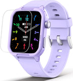 Smart Watch for Kids No Phone Needed, Tempered Glass Fitness Tracker Watch Boy Girl Teens with 19 Sport Modes, Pedometer, Sleep Monitor, Kids Watch Birthday Gifts Toy Gift for Girls Boys 6-16 (Purple)