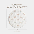 Comfy Cubs Round Kids Play Mat -Small 36 inches Soft Quilted Baby Floor Mat with Non-Slip Bottom - Plush Design for Toddlers' Playtime and Relaxation - Comfortable and Durable - Rainbow