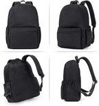 CLUCI Black Backpack for Women Men, Waterproof High School Bookbag, Lightweight Casual Travel Daypack, Classic Basic College Backpack, Middle School Bag for Teen Girls Boys Laptop Backpack