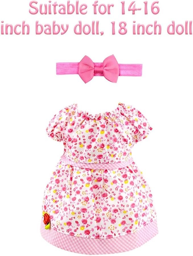 BNUZEIYI Baby Accessories - Feeding and Caring Set With Bottles, Diaper, Changing Mat, Clothes for 14-16 Inch Dolls, 18 Inch Pretend Play Set for Girls Gift