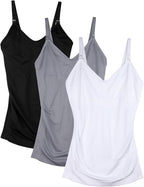 Womens Maternity Nursing Tank Cami for Breastfeeding with Adjustable Straps