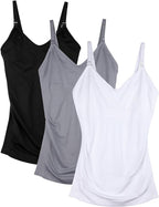Womens Maternity Nursing Tank Cami for Breastfeeding with Adjustable Straps