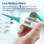 Boncare 10 Seconds Digital Thermometer for Adults and Kids - Accurate & Safe Rectal Thermometer for Baby with Fever Alarm, Oral Thermometer (Clear Blue)