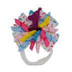 Birthday Hair Bow for Baby Girls 1 2 3 4 5 6 Years Sprinkle Decorations Party Hair Accessories Headband for First 1st Birthday Confetti Ice Cream