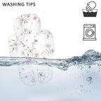 2 in 1 Infant Car Seat Insert, Car Seat Head Support Baby Girls Boys, Soft Newborn Carseat Insert Cushion, Perfect for Carseats, Strollers, Swings (White Flower)