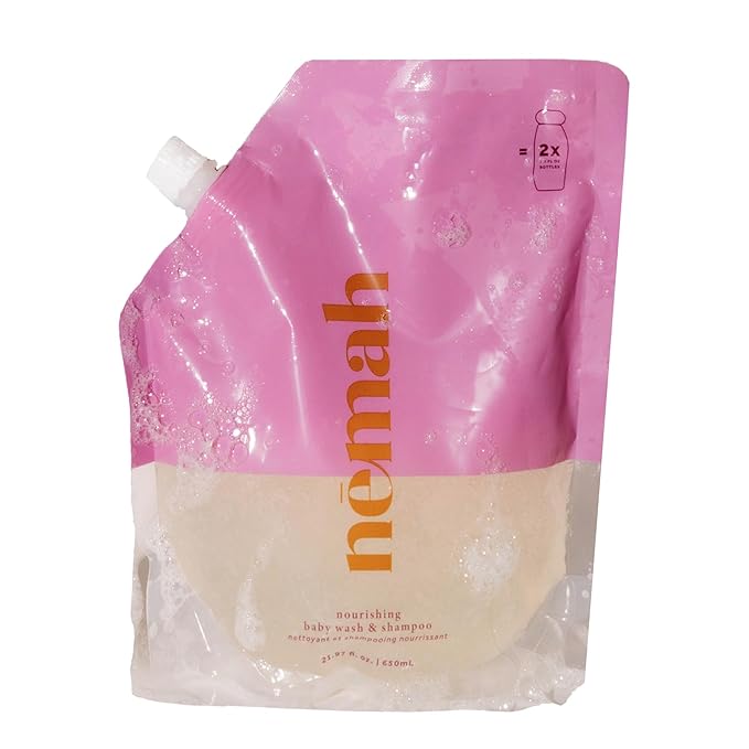 Nemah - 2-in-1 Baby Soap and Shampoo Refill - Tear-Free Baby Body Wash and Shampoo with Actismart Chamomile, Jojoba Oil, & Activera Aloe - Vegan & Cruelty-Free - 21.97 fl. oz.