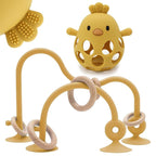 Baby High Chair Suction Toys Teething Chew - Baby Table Toys, Teething Toys Silicone Teethers, Food Grade Silicon for 6 12 18 Months (Yellow)