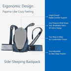 WoodyKnows Side-Sleeping Backpack, New Version with Touch Fastener Tape & Chest Strap, Sleep Position Trainer, Alleviates Snoring Caused by Throat Issues (Small)