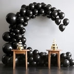 140pcs Metallic Black Round Balloons Different Sizes 18 12 10 5 Inch Latex Balloons for Arch Decoration Party Balloon Kit for Graduation Birthday Party Wedding Balloon Baby Shower Decoration