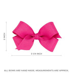 Wee Ones Girls' Plain Wrap Classic Grosgrain Hair Bows on a WeeStay No-Slip Hair Clip, Handmade, Mini, Blue Bird