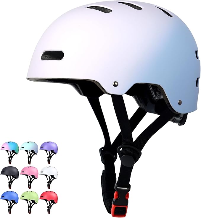 Skateboard Bike Helmet for Adults Women Men Youth Kids (2-3-5-8-14+ Years Boys Girls) - Lightweight Multi-Sport Adjustable Helmets for Bicycle Skateboard Scooter Skate Cycling