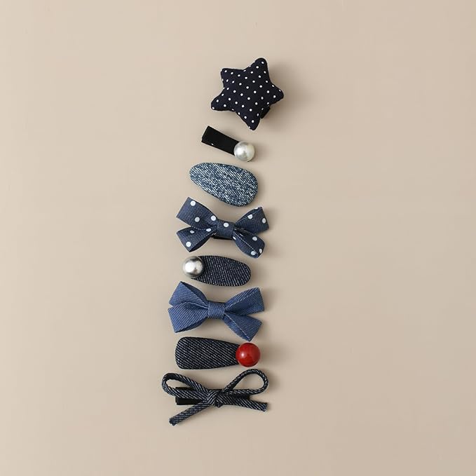 Baby Girls Hair Clips Bows Set 20 Pack 2'' Handmade Toddler Hair Accessories, Infant Fully Covered Barrettes for Kids Fine Hair