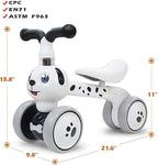 YGJT Baby Balance Bike Toys for 1 Year Old, Birthday Gifts for Boys and Girls, Silent Wheels & Non-Pedal Baby Walker Riding Toys for 10-36 Months Toddlers, Kids First Bike Gifts Spotty Dog