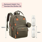 BabbleRoo Diaper Bag Backpack - Baby Essentials Travel Tote - Multi Function Waterproof Diaper Bag, Travel Essentials Baby Bag with Changing Pad, Stroller Straps & Pacifier Case - Unisex, Army Green
