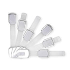 Adjustable & Reusable Child Safety Cabinet Locks & Latches, Baby Proofing Door Window, Cabinet, Toilet, & Refrigerator Lock, Child Safety Strap Locks with Adhesive Pads, Pack of 6, Silver - Wonderkid