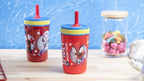 Zak Designs Spidey and His Amazing Friends Kelso Tumbler Set, Leak-Proof Screw-On Lid with Straw, Bundle for Kids Includes Plastic and Stainless Steel Cups with Bonus Sipper, 3pc Set, Non-BPA