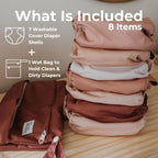 Nora's Nursery Cloth Diaper Cover, Reusable Cover with Snap Closure, Shell for Prefold, Flat, or Fitted Inserts, Includes Wet Bag - Ballet Slippers