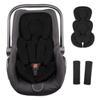 Infant Car Seat Insert Head and Body Support, GFU Reversible Newborn Insert for Carseat with Strap Pads, Soft Stroller Cushion Pillow Insert for Boys and Girls, Fits for Stroller, Swing, Black