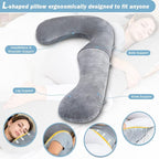 INSEN Pregnancy Pillow for Sleeping,Maternity Body Pillow for Pregnancy Women,Pregnancy Support Pillow for Back, Hip Pain,Grey