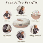 BellaMoon C Shaped Pregnancy Pillow for Sleeping (55 Inch) Maternity Body Pillow with Cooling Cover Soft Support for Women, Back, Legs, Belly C Pillow for Side Sleeping & Full Body pillows for adults