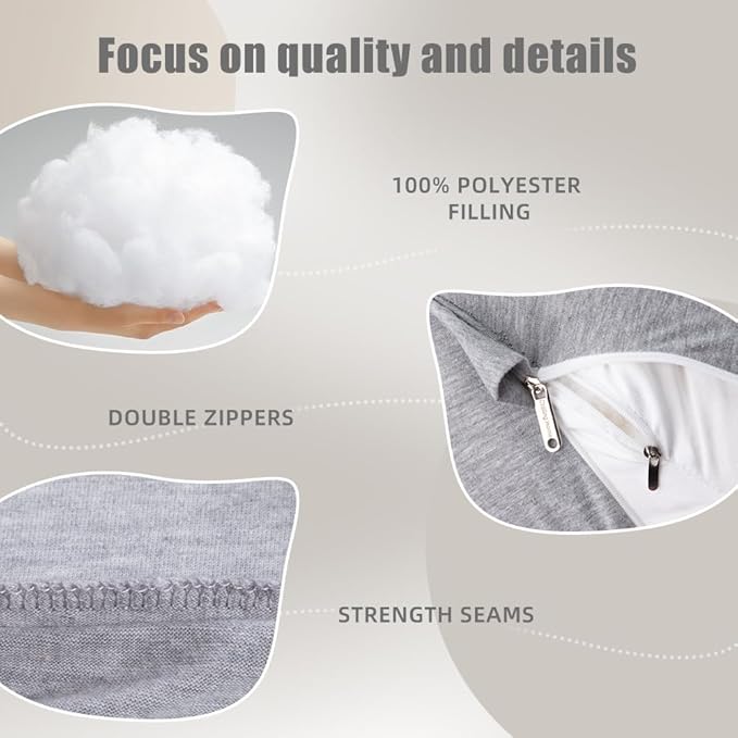 Chilling Home Pregnancy Pillow, C Shaped Full Body Pillow Maternity Pillow for Women 55 inch, Pregnancy Pillows for Sleeping Pregnant Must Have with Jersey Removable Cover,Grey