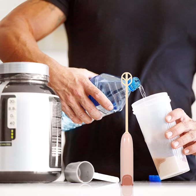 Handheld Electric Mixer Small Portable Drink Infant Milk Powder Mixer with 2 Stirring Sticks