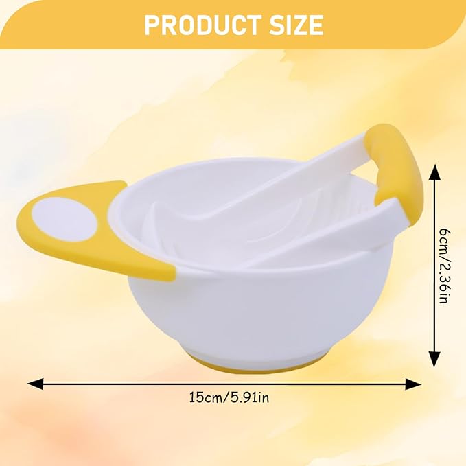 Baby Food Maker with Handle, Food Grade Large Capacity Puree Maker with Masher Non-Slip Heat Resistant Grinder for New Parents