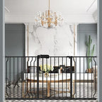 ALLAIBB Extra Wide Pressure Mounted Baby Gate Walk Through Child Kids Safety Toddler Tension White Long Large Pet Dog Gates with Extension for doorways (62.20-66.93"/158-170cm, Black)