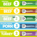 Mission Meats Variety Pack with Certified Organic Beef, Grass Fed, Free Range Turkey, and Cracked Pepper Pork – Gluten & Sugar Free, Whole 30 & Paleo Friendly, Delicious and Family Friendly (12 Count)