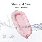 Infant Lounger, Baby Nest Cover for Baby Girls & Boys, Newborn Essentials for Baby 0-18 Months, 100% Cotton Breathable(Misty Rose)