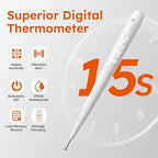 Oral Thermometer for Adults and Kids，Rechargeable Fast Reading Digital Thermometer with LED Display，Medical-Grade Accurate Rectal Thermometer for Babies