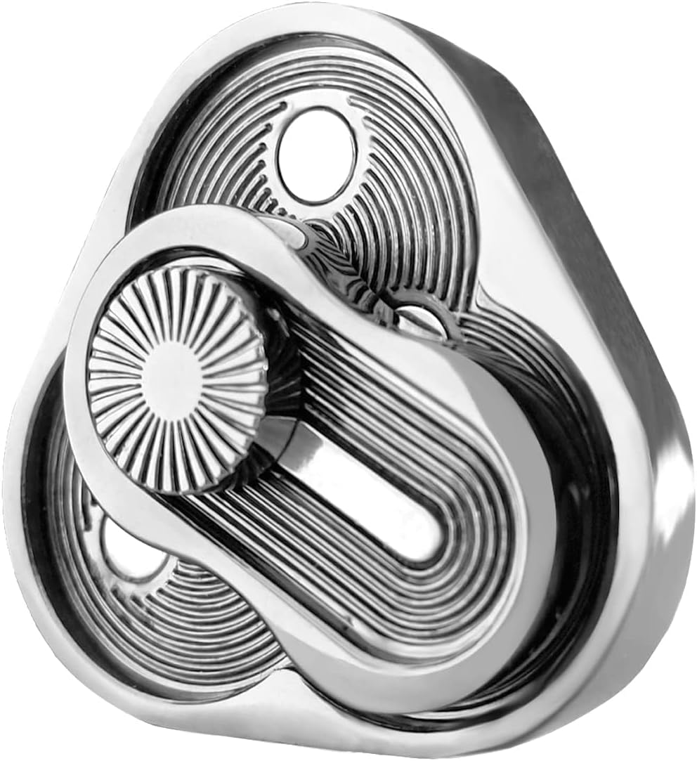 Metal Fidget Slider,Triangle Rotation Metal Fidget Toys, Clover Shape EDC Adult Toys ,Fidget Toys Adults for Stress and Anxiety Relief，ADHD Fidget Toys Adults Suitable for Office (Silver)