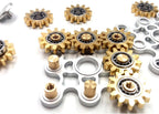 Pure Brass Fidget Spinner Gears Linkage Fidget Gyro Toy Metal DIY Hand Spinner Spins Long Time EDC Focus Meditation Break Bad Habits ADHD with Multiple Premium Bearings (9 Gears White)